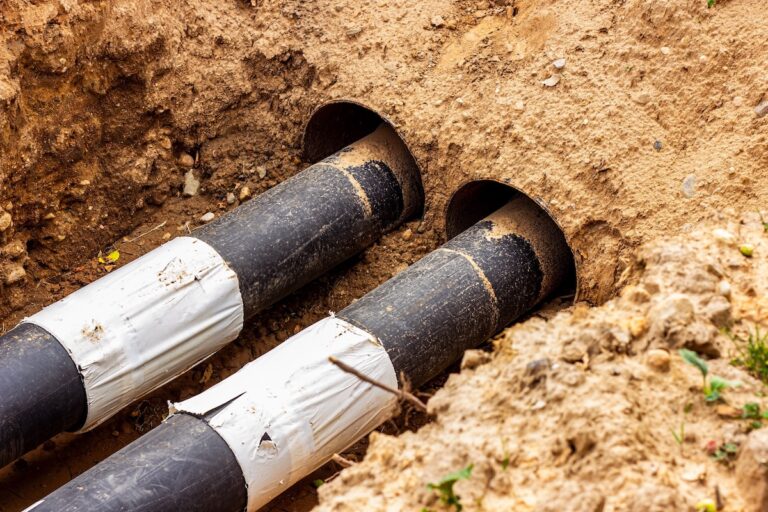 Installation of the distribution unit of heating and water supply network.