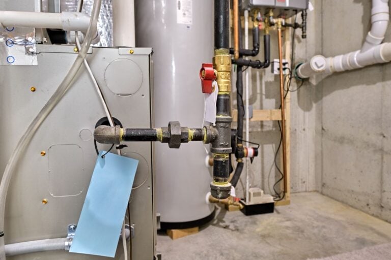furnace gas line and valve